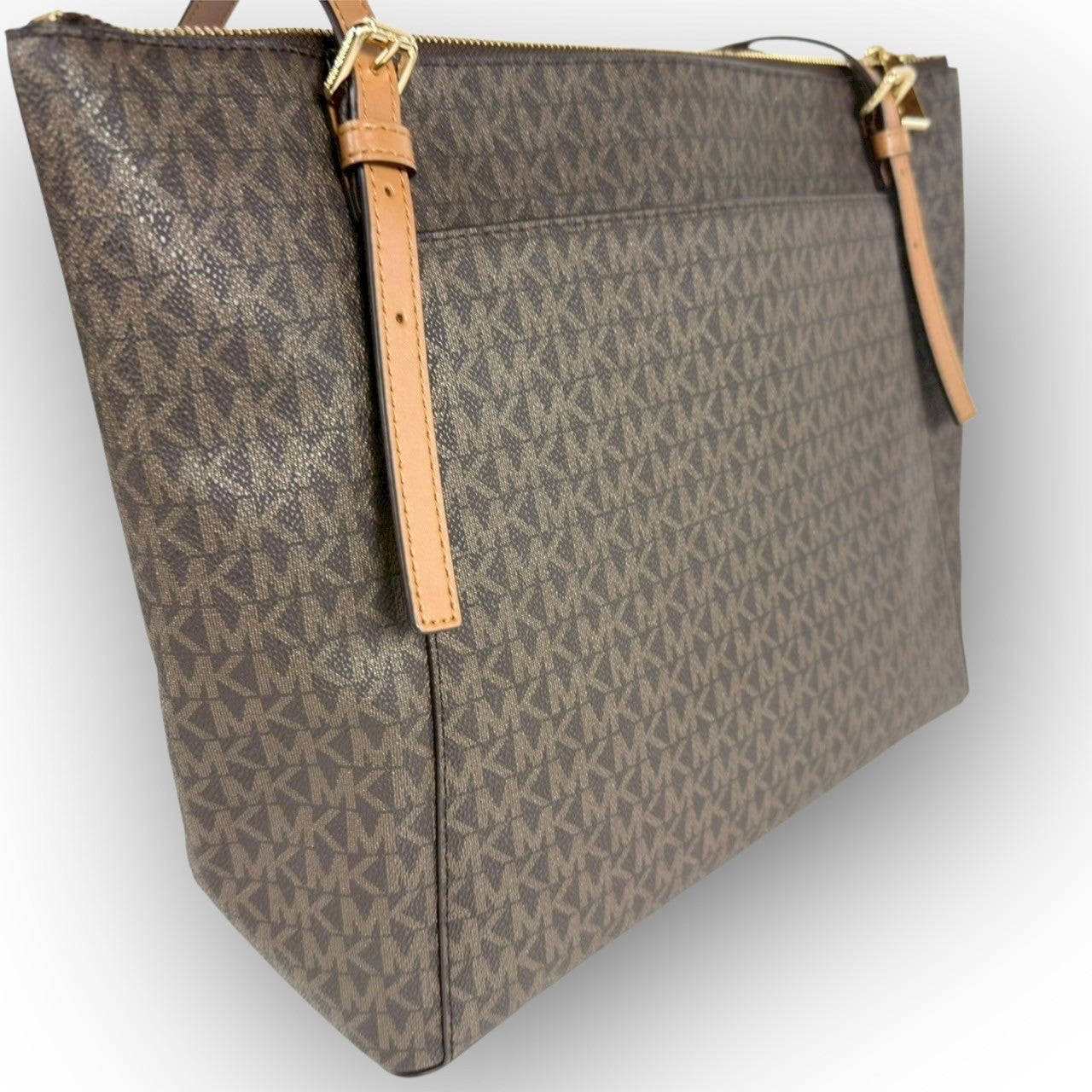 93 MICHAEL KORS マイケルコース トートバッグ MKロゴ ブラウン