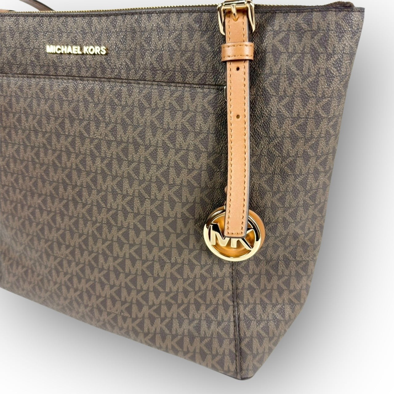 93 MICHAEL KORS マイケルコース トートバッグ MKロゴ ブラウン