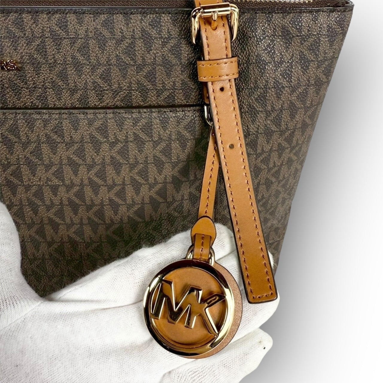 93 MICHAEL KORS マイケルコース トートバッグ MKロゴ ブラウン