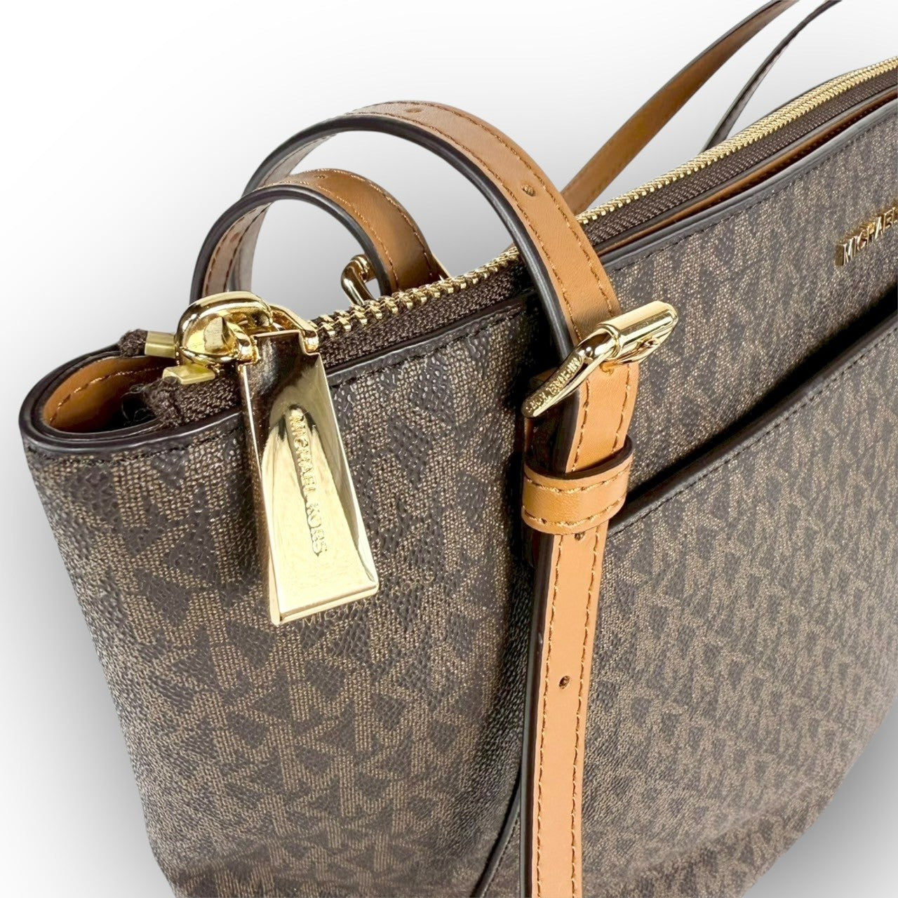 93 MICHAEL KORS マイケルコース トートバッグ MKロゴ ブラウン