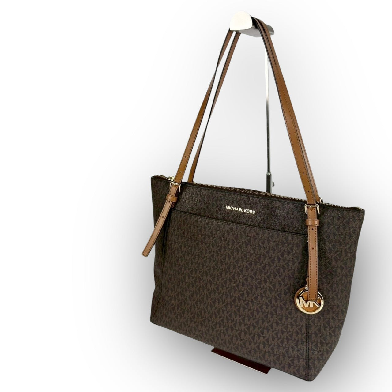 93 MICHAEL KORS マイケルコース トートバッグ MKロゴ ブラウン