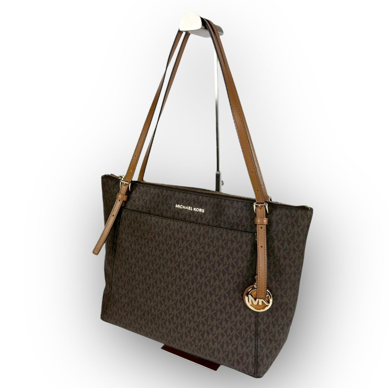 93 MICHAEL KORS マイケルコース トートバッグ MKロゴ ブラウン