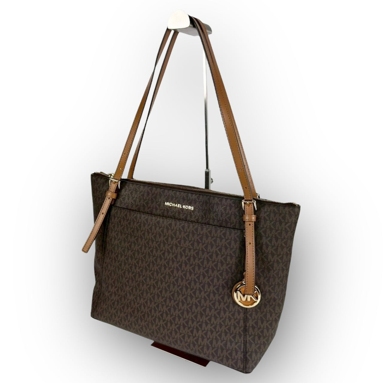 93 MICHAEL KORS マイケルコース トートバッグ MKロゴ ブラウン