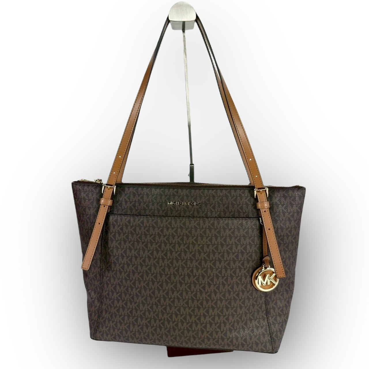 93 MICHAEL KORS マイケルコース トートバッグ MKロゴ ブラウン
