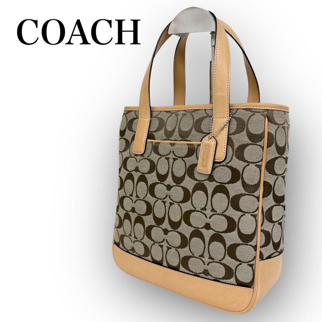 97 COACH コーチ ハンドバッグ シグネチャー ブラウン