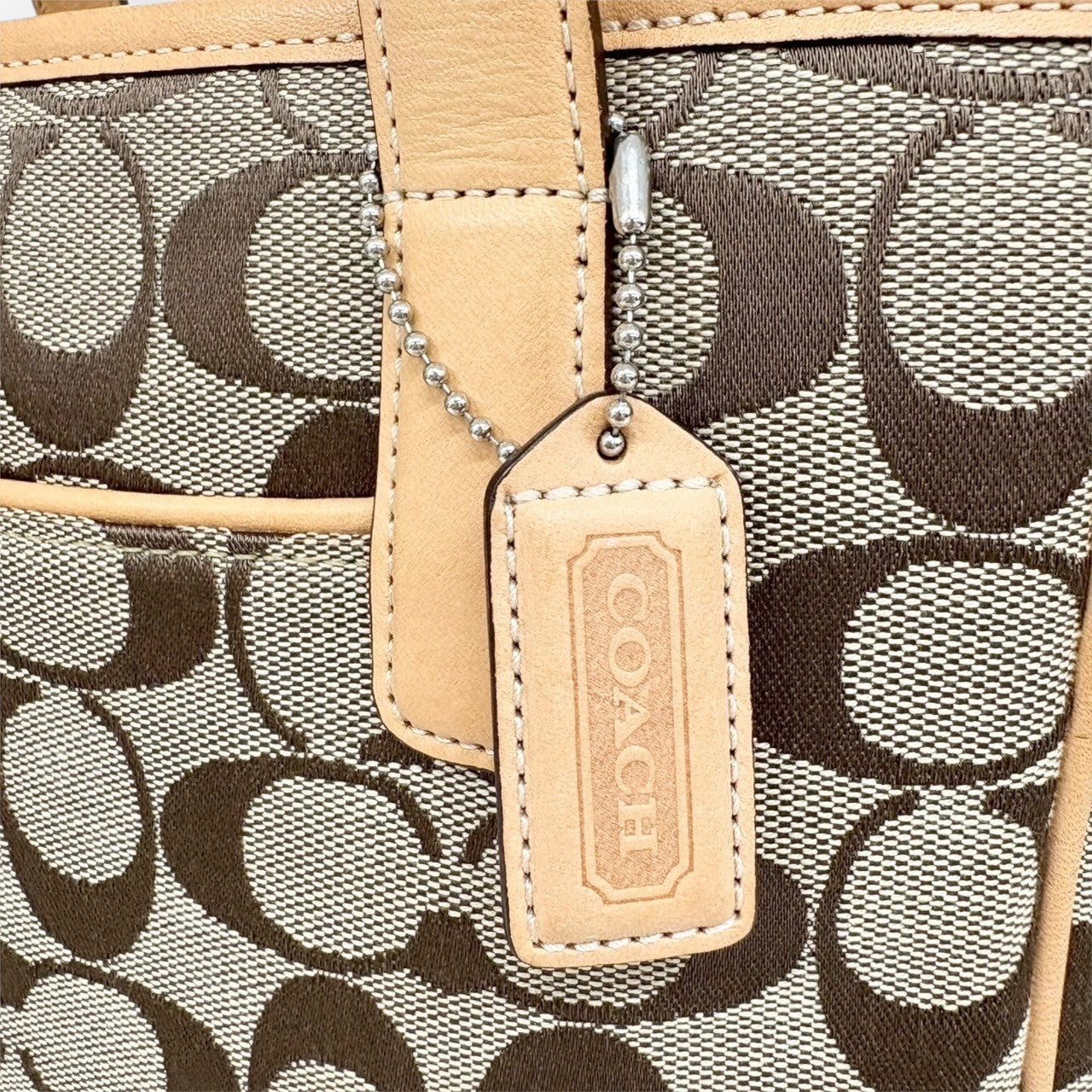 97 COACH コーチ ハンドバッグ シグネチャー ブラウン