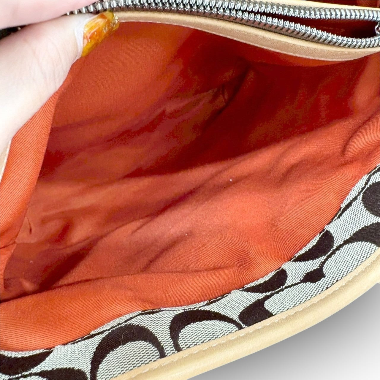 97 COACH コーチ ハンドバッグ シグネチャー ブラウン