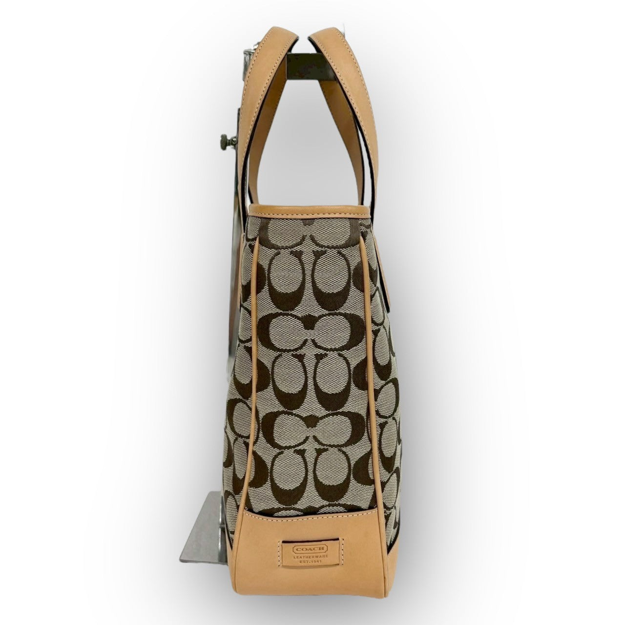 97 COACH コーチ ハンドバッグ シグネチャー ブラウン