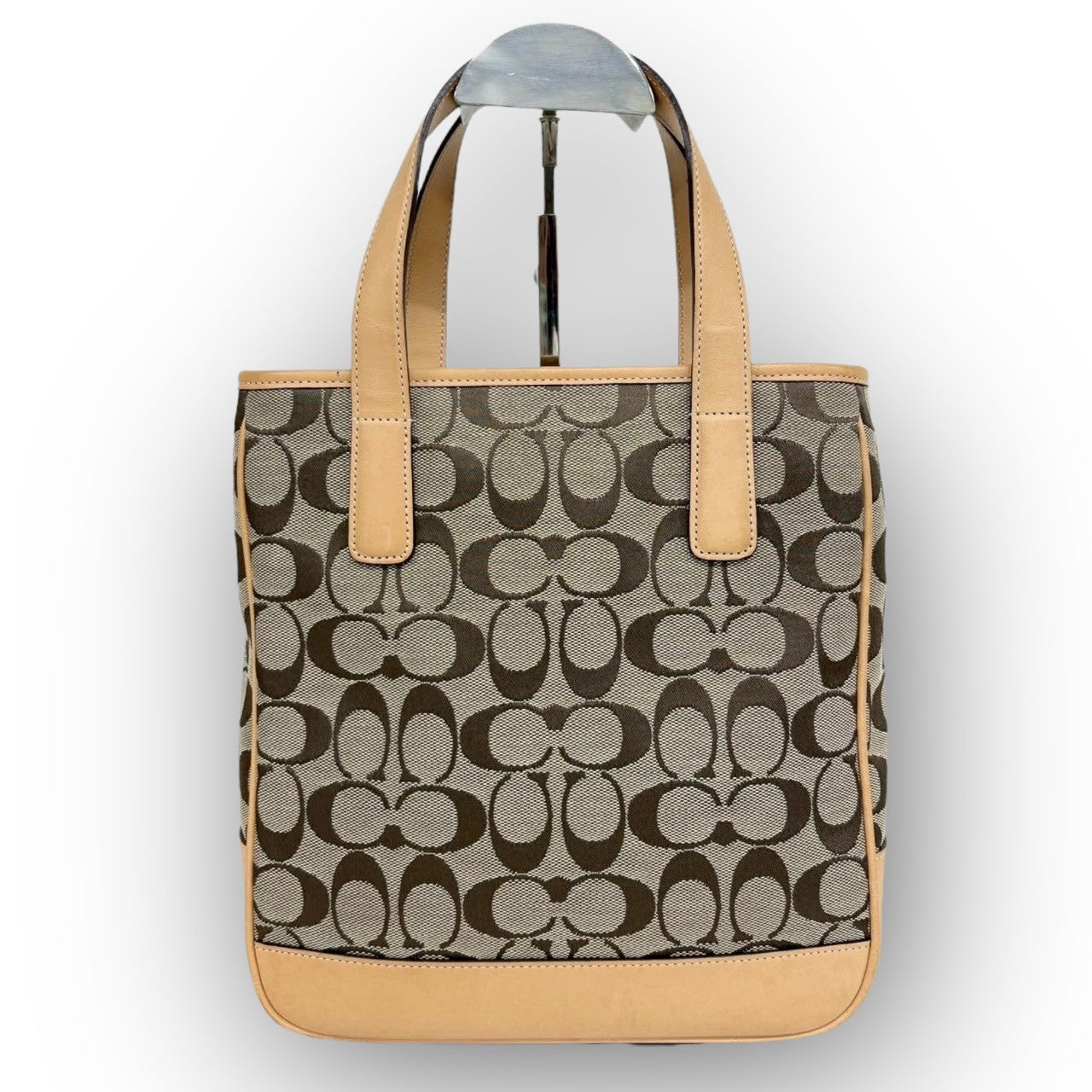 97 COACH コーチ ハンドバッグ シグネチャー ブラウン