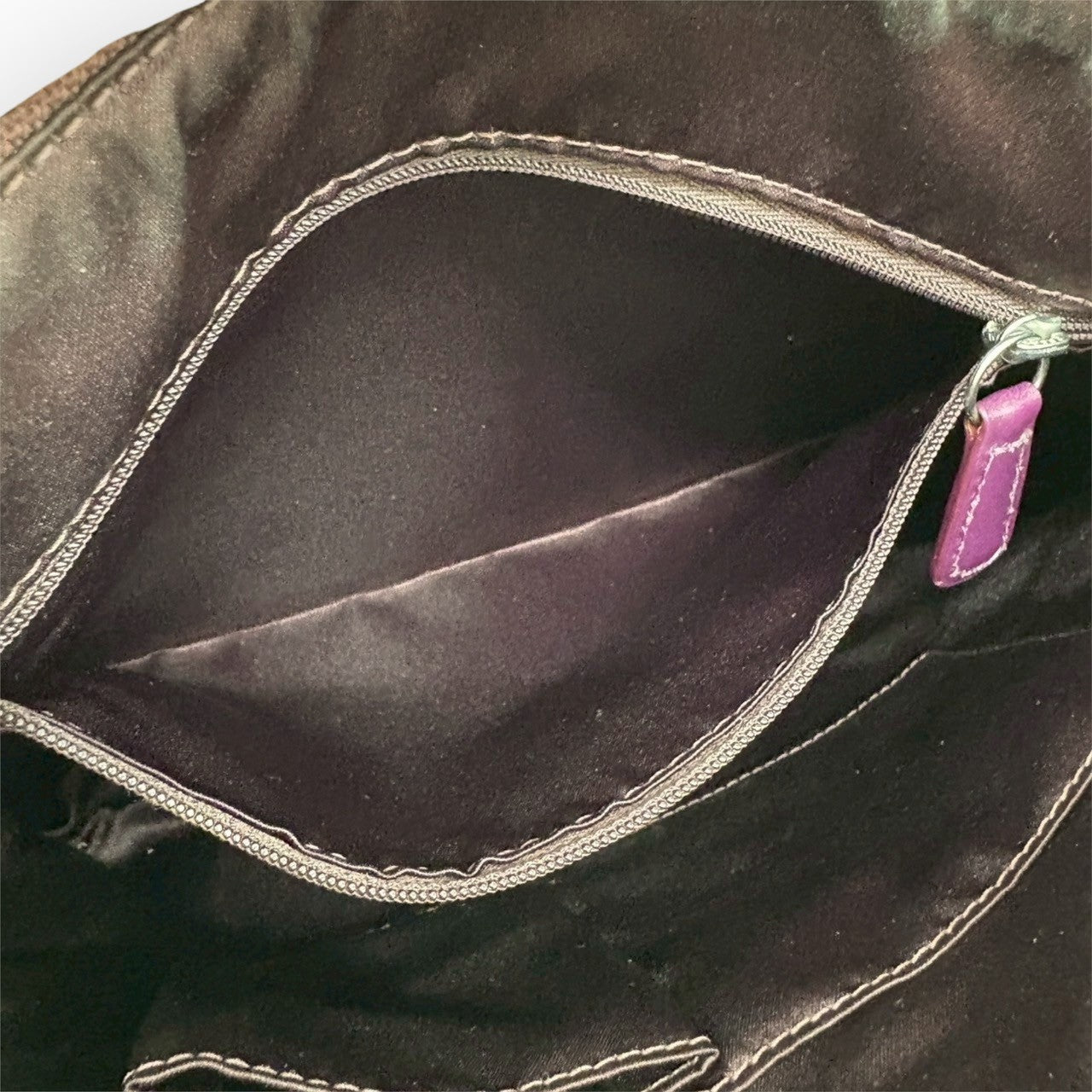 98 COACH コーチ PVCレザー ショルダーバッグ パープル