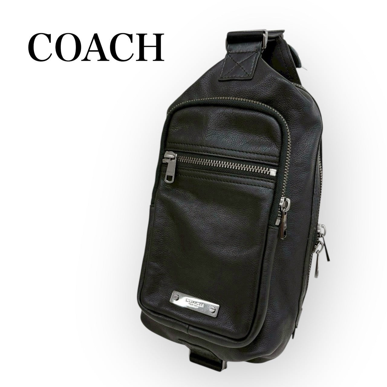 108 COACH コーチ メンズ メッセンジャー バッグ ブラック
