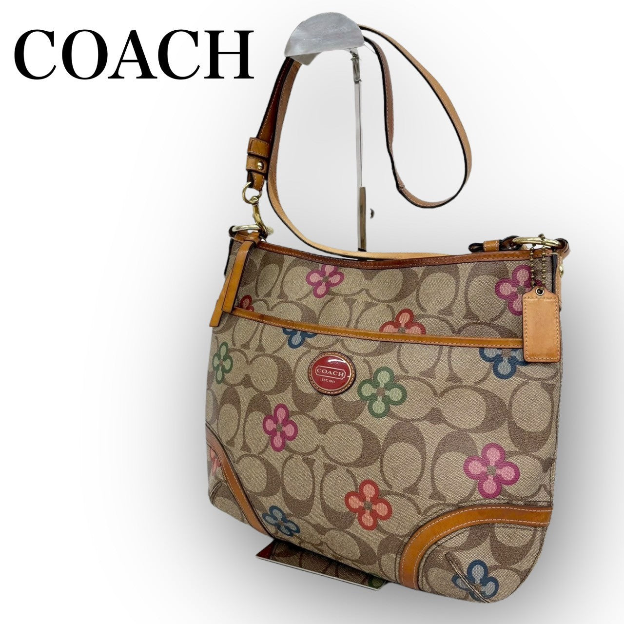 110 COACH コーチ ショルダーバッグ シグネチャー×花柄