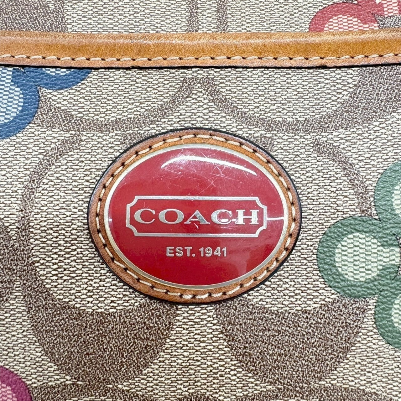 110 COACH コーチ ショルダーバッグ シグネチャー×花柄