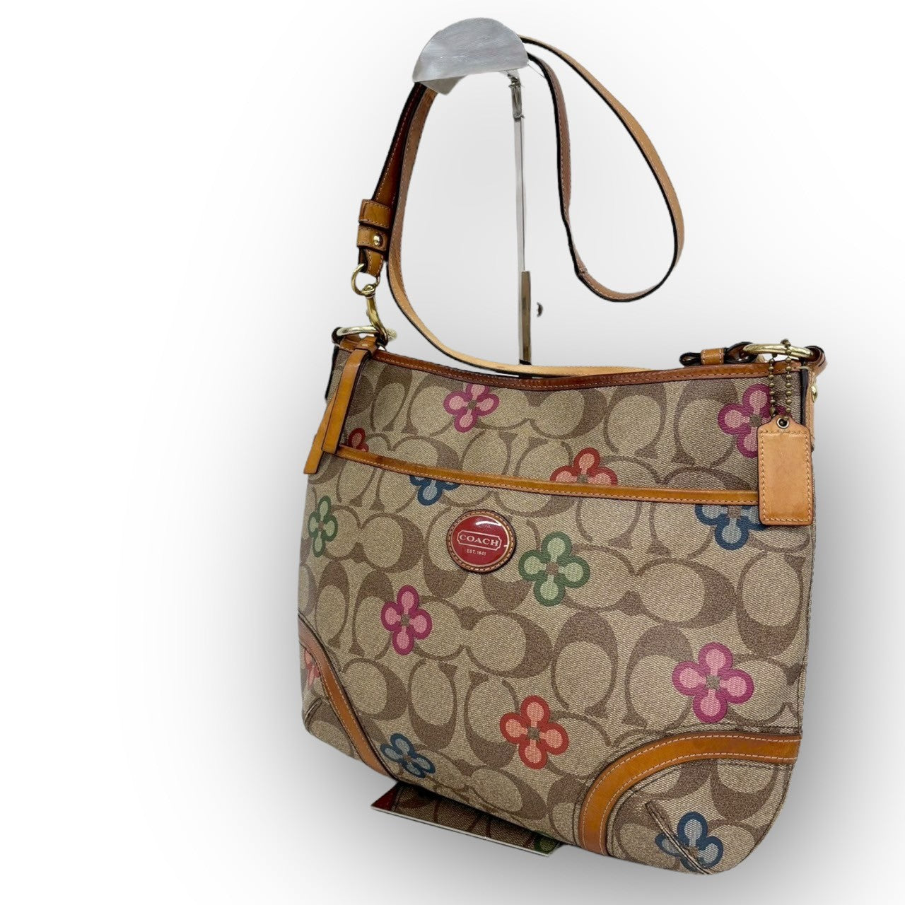 110 COACH コーチ ショルダーバッグ シグネチャー×花柄