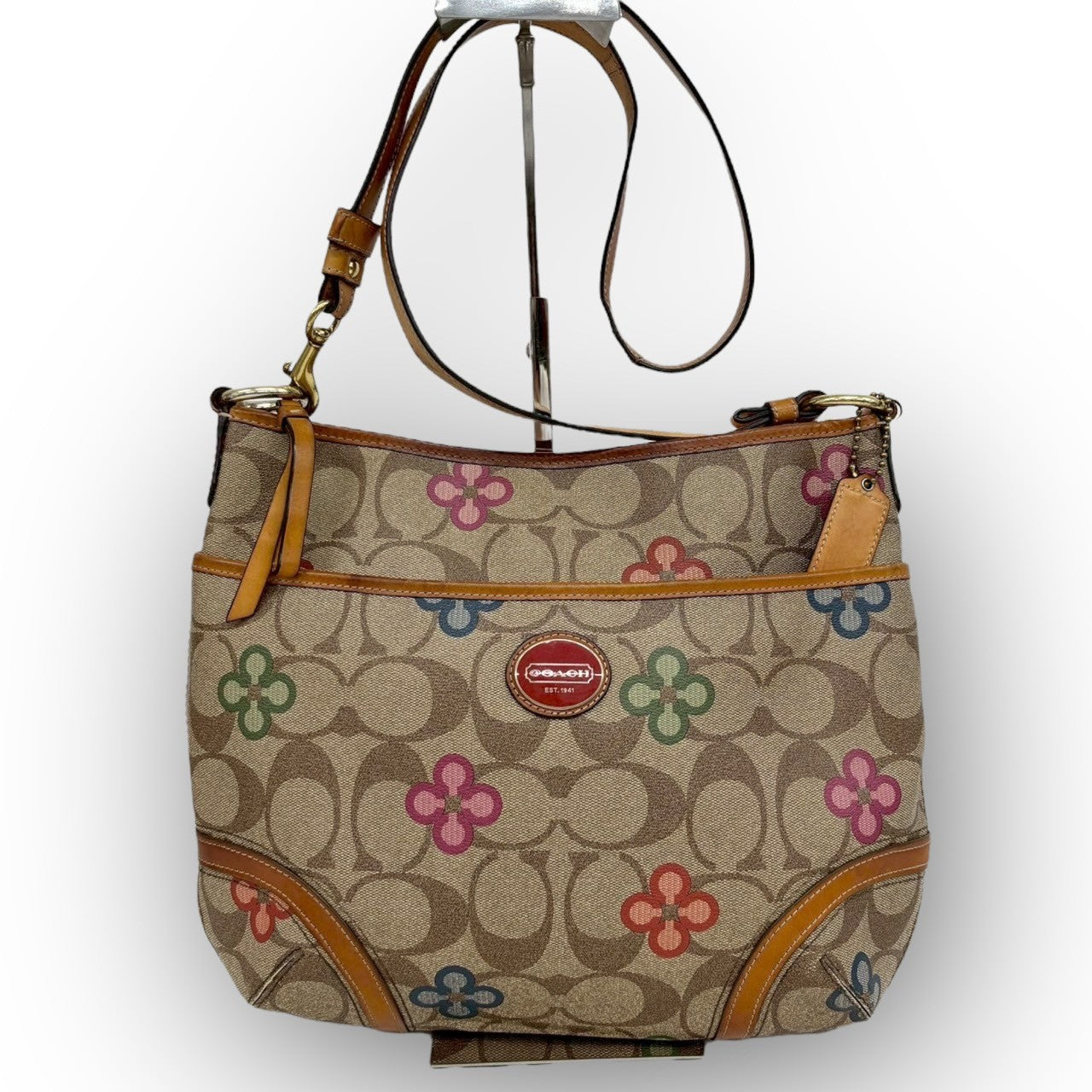 110 COACH コーチ ショルダーバッグ シグネチャー×花柄