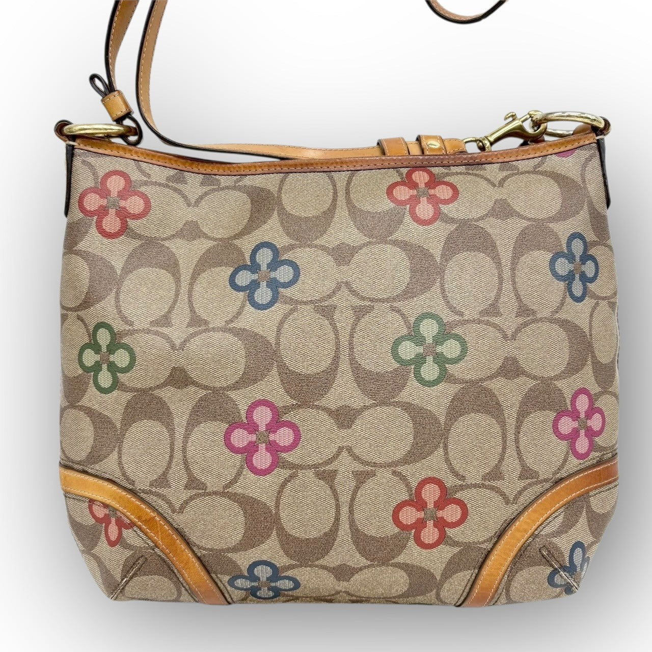 110 COACH コーチ ショルダーバッグ シグネチャー×花柄