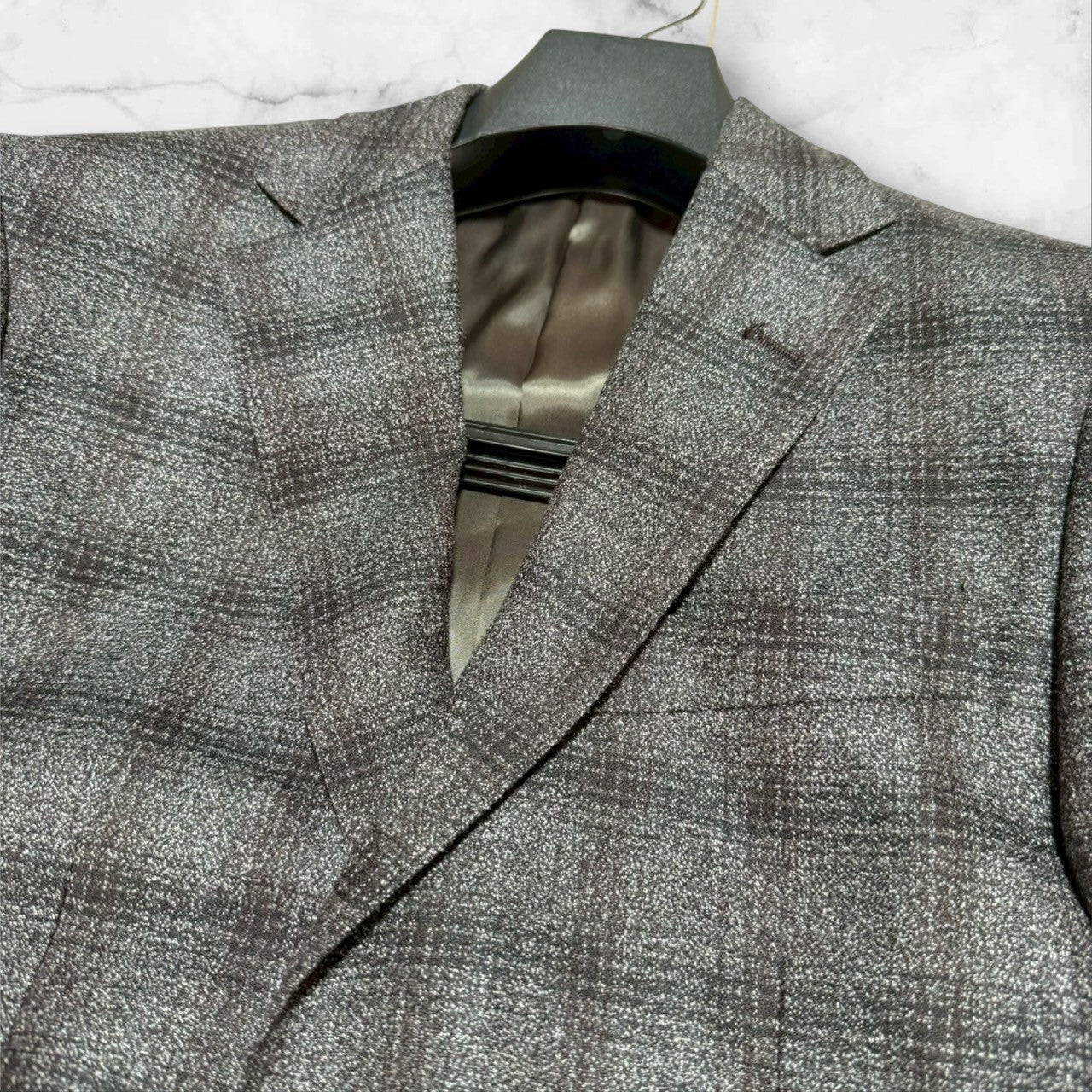 新品 BYRON バイロン ビジネススーツ AB4 グレー チェック