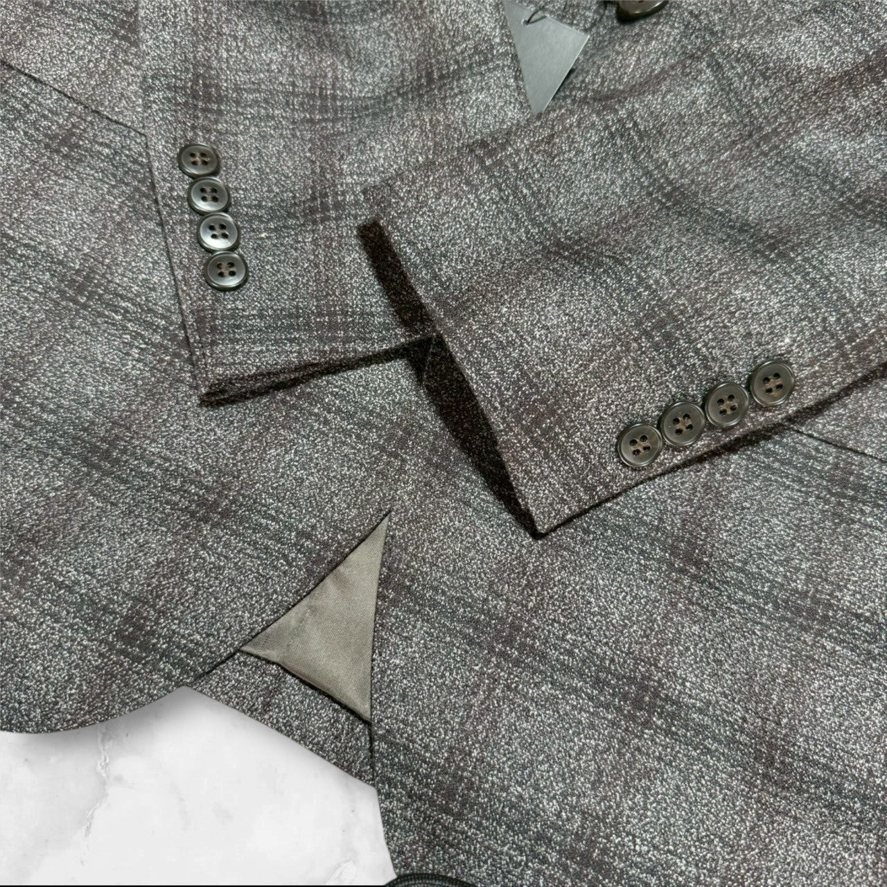 新品 BYRON バイロン ビジネススーツ AB4 グレー チェック