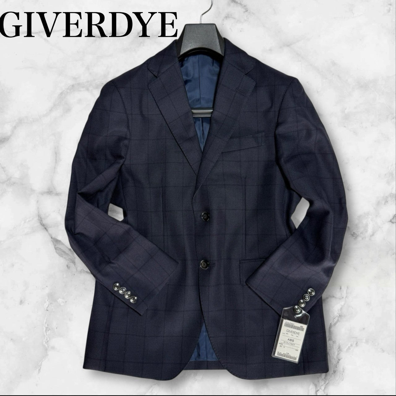新品 GIVERDYE ジバルディ ビジネススーツ ABS ネイビー チェック