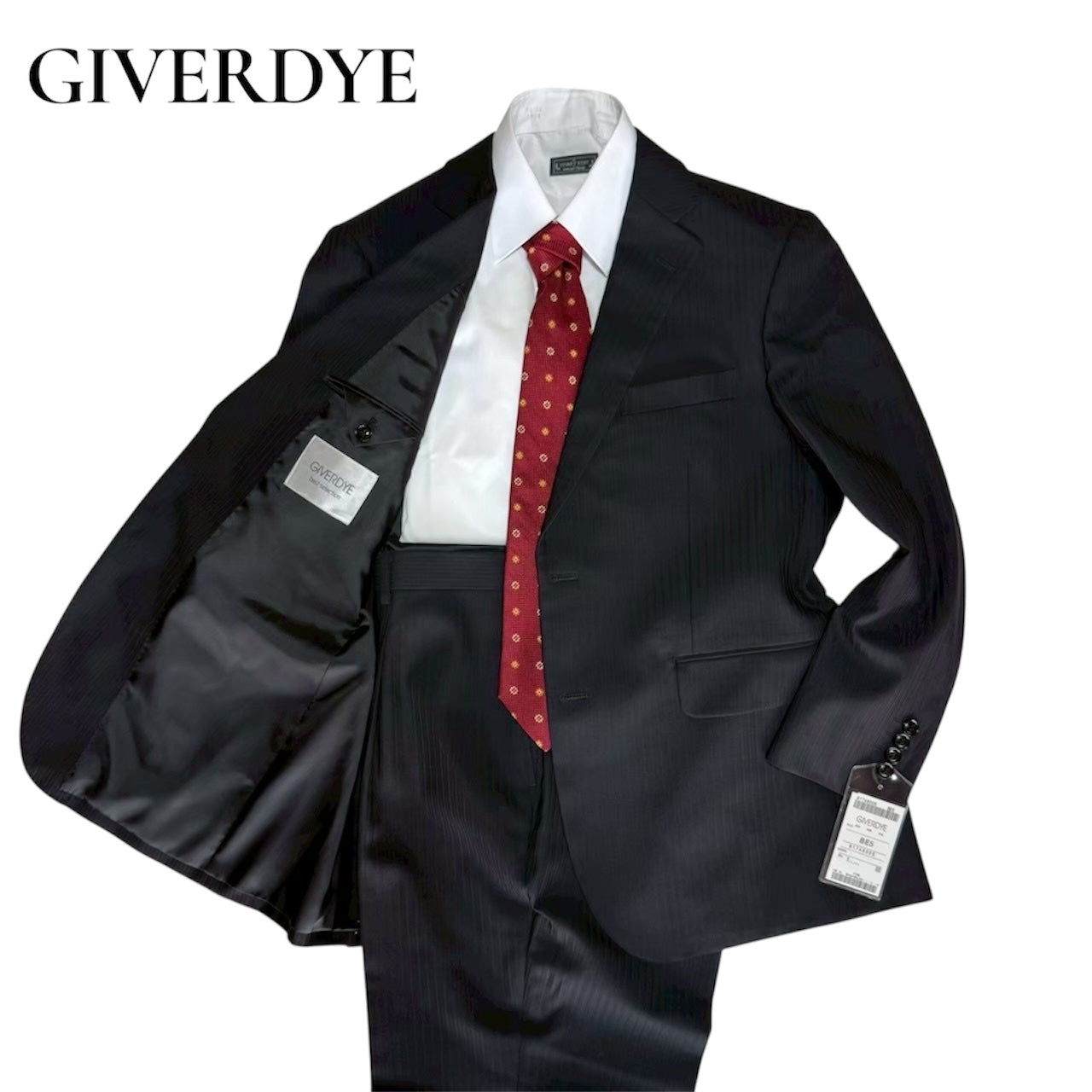 【OG-21】GIVERDYE (ジバルディ)617A8005 ブラック シャドーストライプスーツ BE5