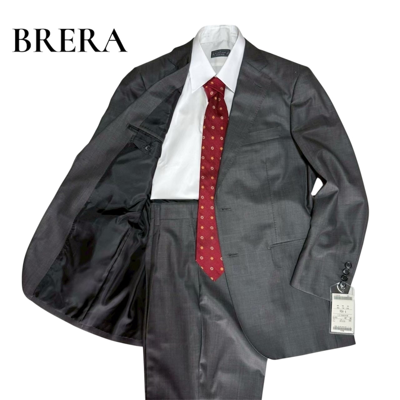 【OG-25】BRERA (ブレラ)137B8008 グレー シャドーストライプ ツーパンツスーツ A4
