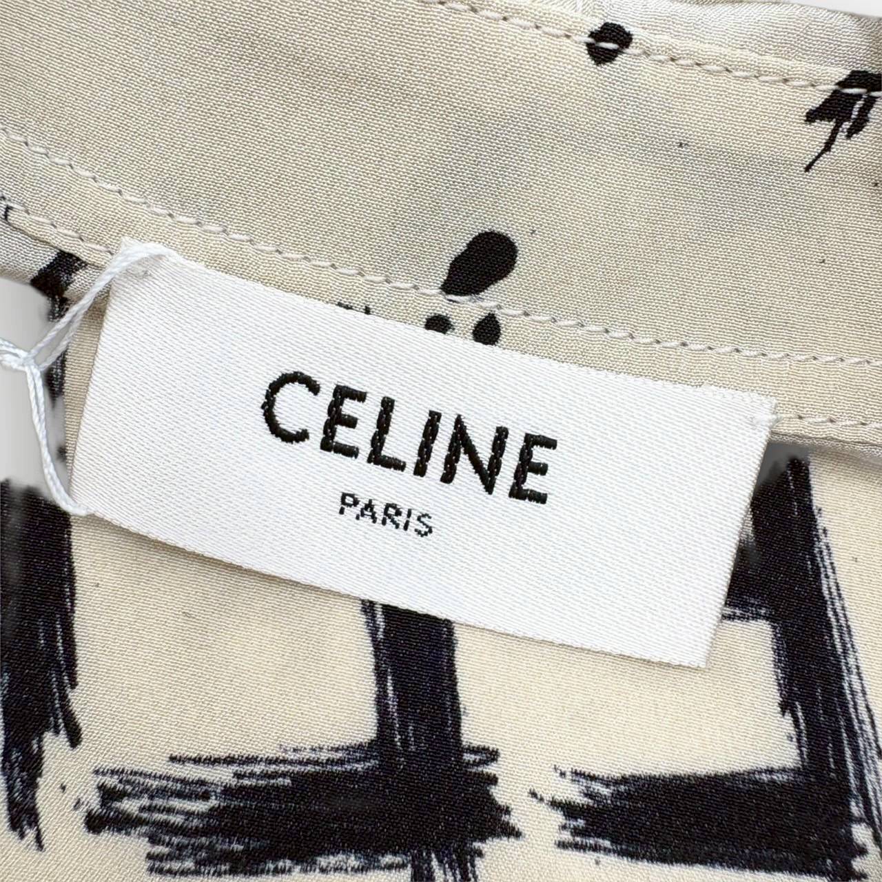 【SRC-4】CELINE 長袖ブラウス CELINE文字プリント