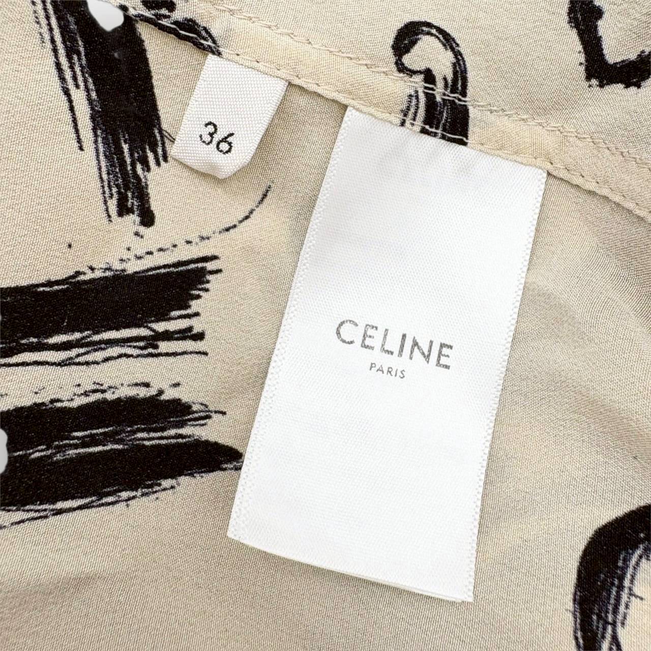 【SRC-4】CELINE 長袖ブラウス CELINE文字プリント