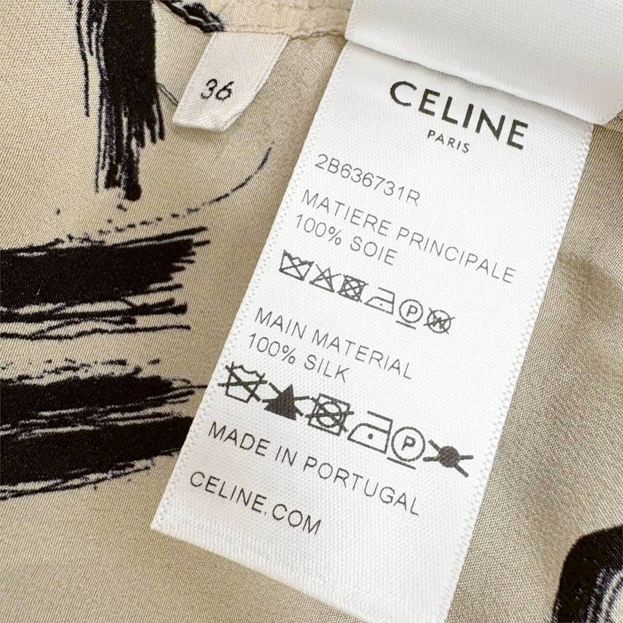 CELINE 長袖ブラウス CELINE文字プリント