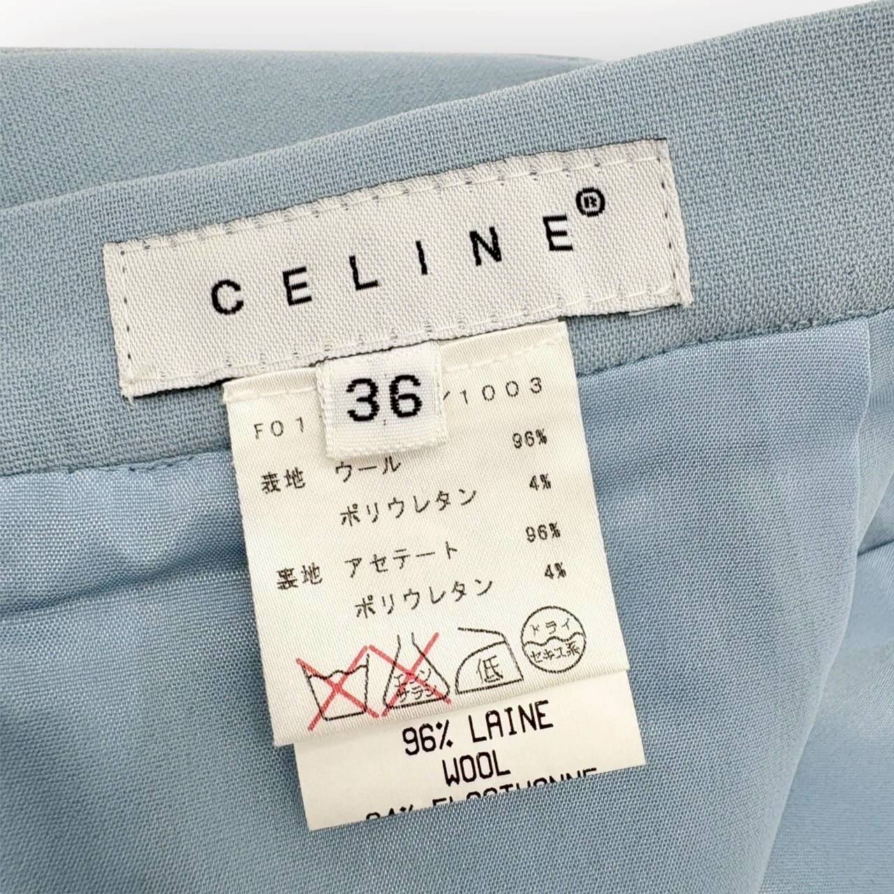 【SRC-60】CELINE スカート ウール/36/レディース/ライトブルー