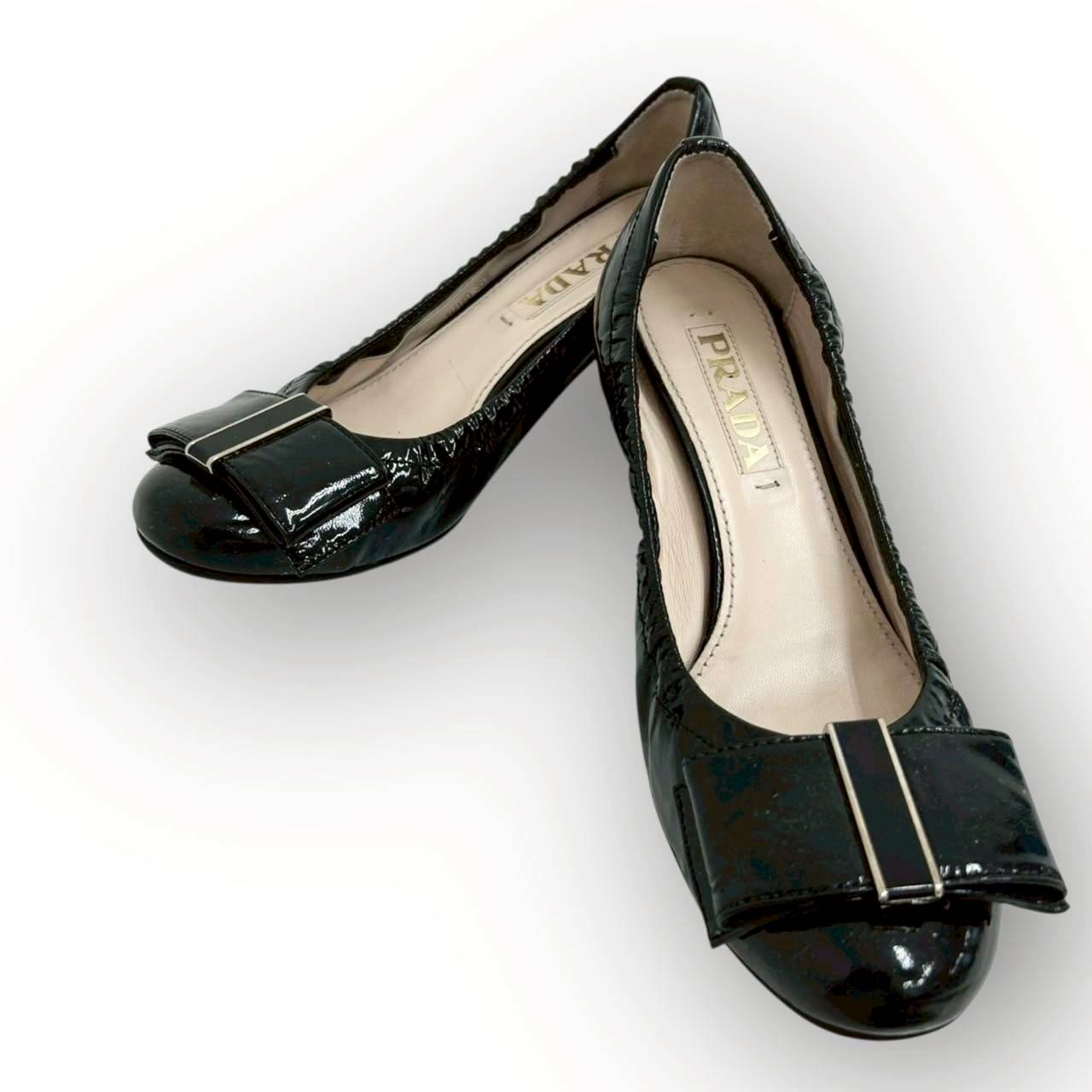 【SRC-65】PRADA パンプス フラットシューズ ブラック