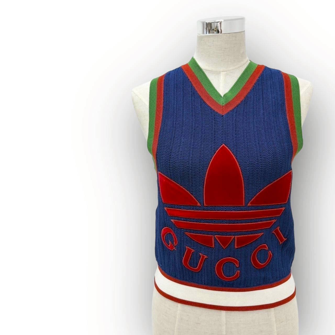 【SRC-8】GUCCI ニットベスト adidasロゴ