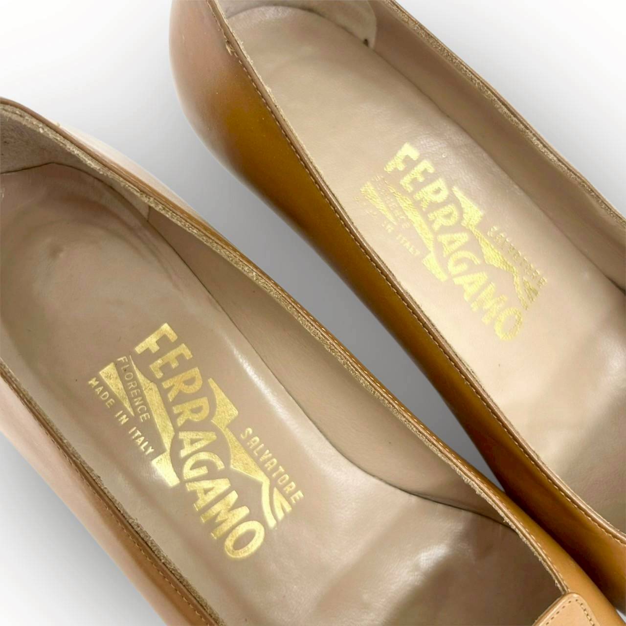 【SRC-80】SalvatoreFerragamo パンプス レザー/レディース/ブラウン/付属品:箱