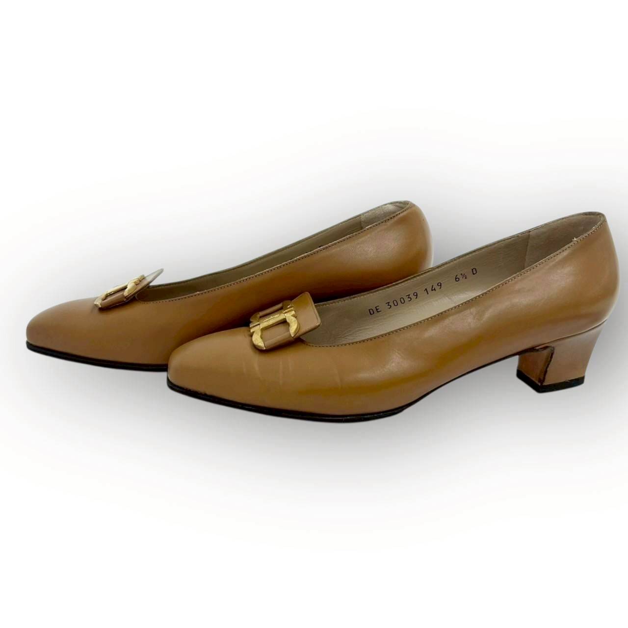 【SRC-80】SalvatoreFerragamo パンプス レザー/レディース/ブラウン/付属品:箱