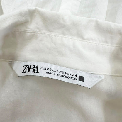 ZARA ザラ シャツワンピース ティアード ホワイト サイズXS