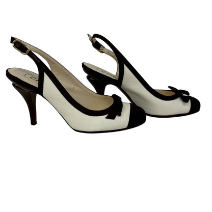 【2511-676-1】CHANEL パンプス　バイカラー　34 1/2 箱付き