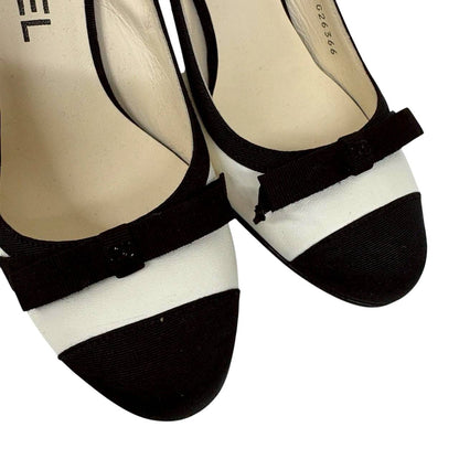 【2511-676-1】CHANEL パンプス　バイカラー　34 1/2 箱付き