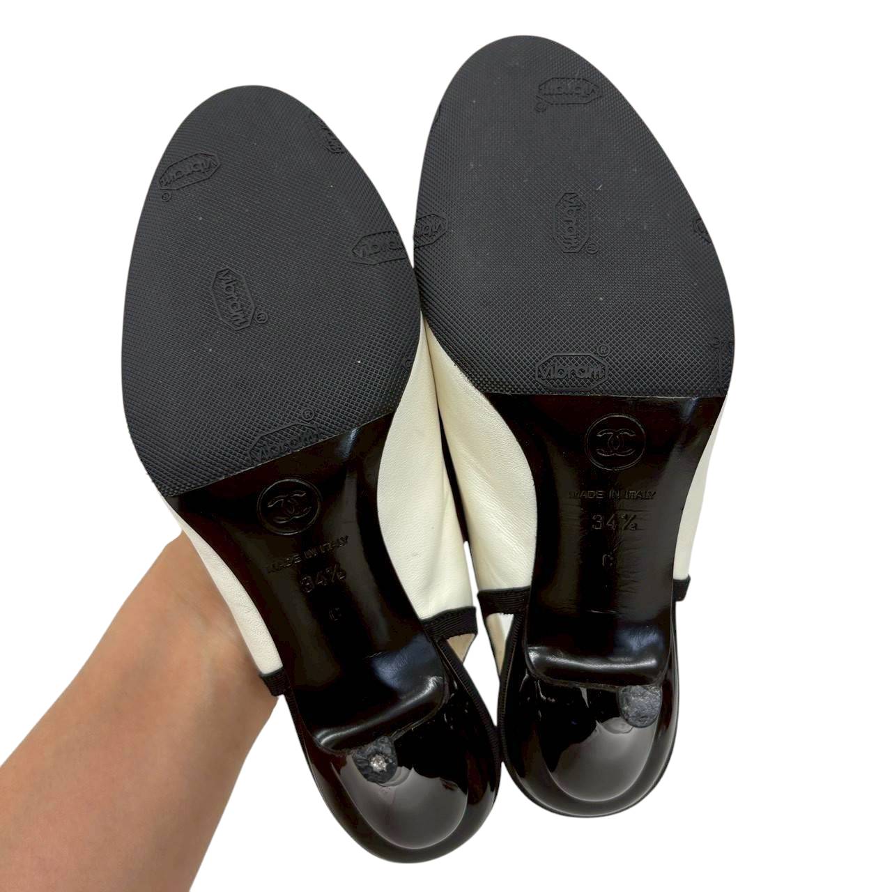 【2511-676-1】CHANEL パンプス　バイカラー　34 1/2 箱付き