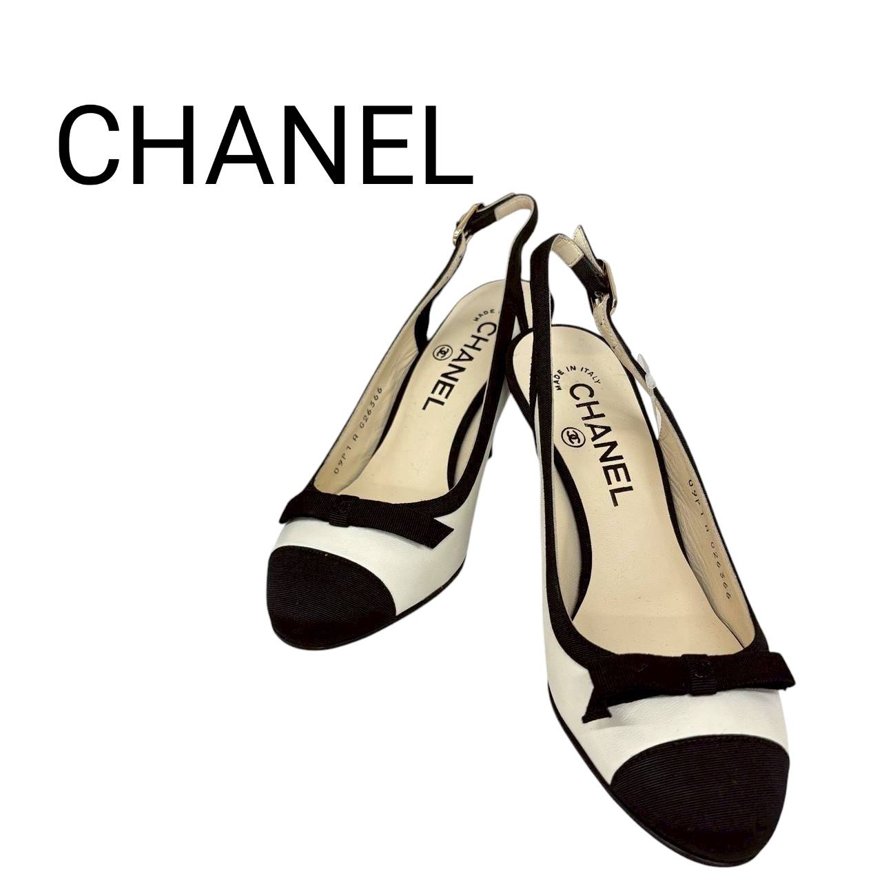 【2511-676-1】CHANEL パンプス　バイカラー　34 1/2 箱付き