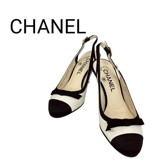 【2511-676-1】CHANEL パンプス　バイカラー　34 1/2 箱付き