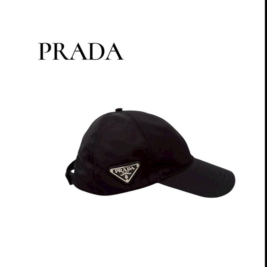 【RC2511-41】PRADA　帽子　ベースボールキャップ　トライアングルロゴ　ブラック　レディース