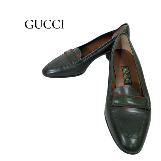 【RC2601-302】GUCCI ローファー ヴィンテージ グリーン 35