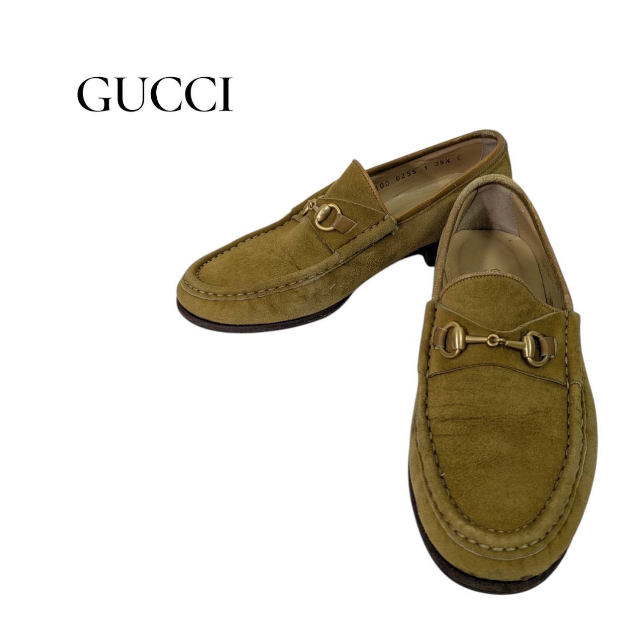 【RC2601-301】GUCCI　ローファー イエローベージュ 35 1/2