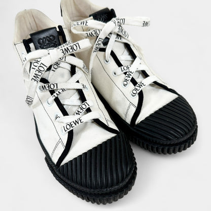 【やや汚れあり】LOEWE ロエベ ハイカットスニーカー 322009/38/ホワイト×ブラック