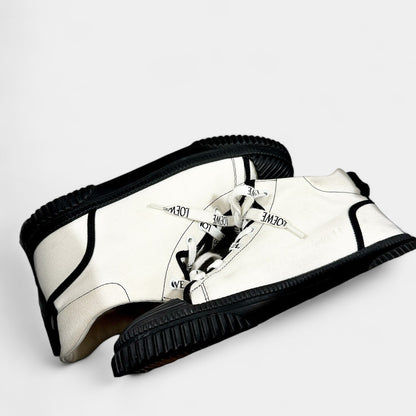 【やや汚れあり】LOEWE ロエベ ハイカットスニーカー 322009/38/ホワイト×ブラック