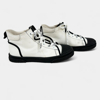 【やや汚れあり】LOEWE ロエベ ハイカットスニーカー 322009/38/ホワイト×ブラック
