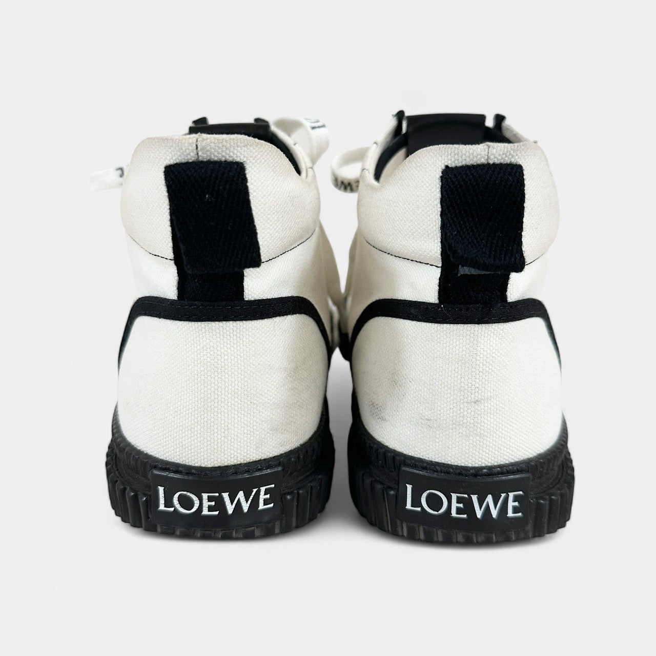 【やや汚れあり】LOEWE ロエベ ハイカットスニーカー 322009/38/ホワイト×ブラック
