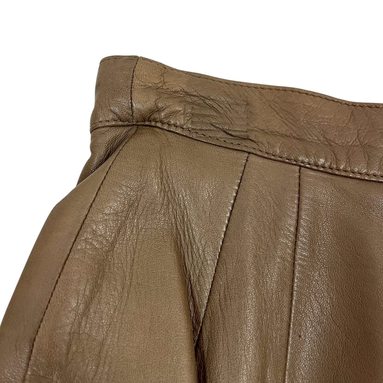 【RC2601-112】valentino Pelle ブラウン　革　スカート 38