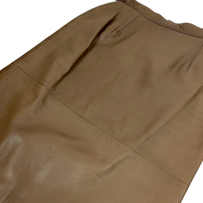 【RC2601-112】valentino Pelle ブラウン　革　スカート 38