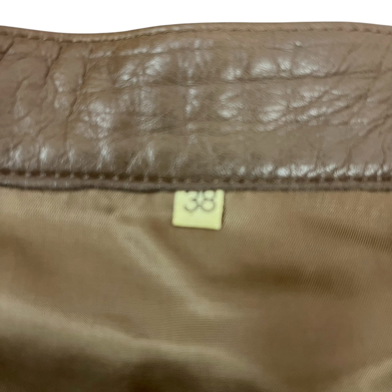 【RC2601-112】valentino Pelle ブラウン　革　スカート 38