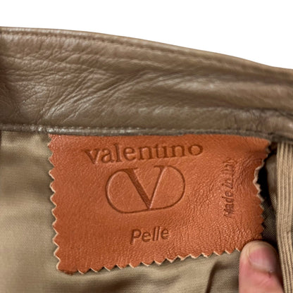 【RC2601-112】valentino Pelle ブラウン　革　スカート 38